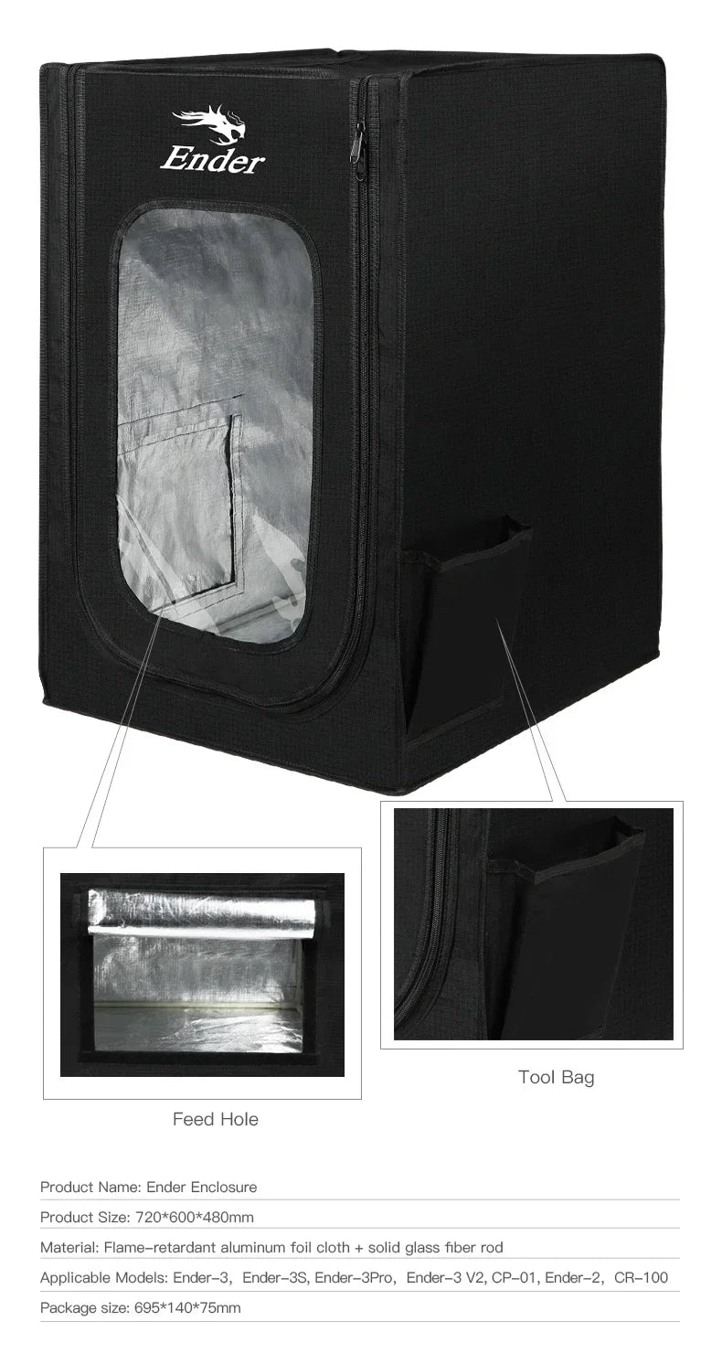 Creality Ender Enclosure Upgrade Fireproof Dustproof Constant Temperature 3D Printer Parts Protective Cover for Ender-3 Series